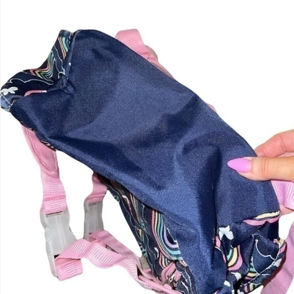 Pottery Barn Kids Navy Blue & Pink Monogrammed‎ Rainbows Girls Backpack